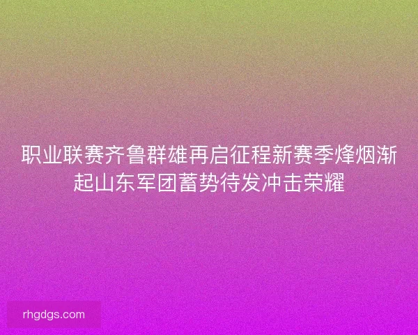职业联赛齐鲁群雄再启征程新赛季烽烟渐起山东军团蓄势待发冲击荣耀